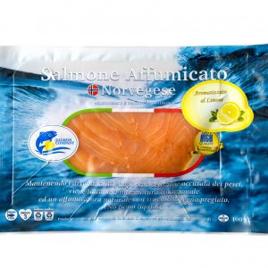 Salmone Norvegese affumicato aromatizzato al Limone conf. da 100 gr