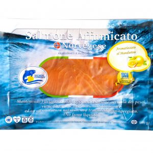 Salmone Norvegese affumicato aromatizzato al Mandarino conf.da 100 gr